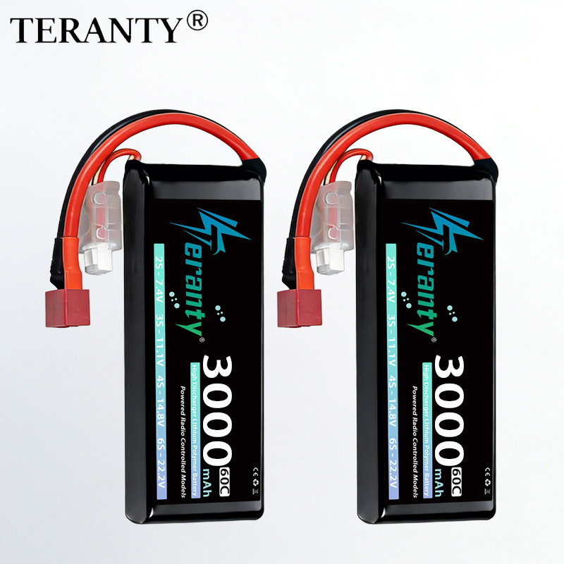 Rc Hobby Grade Car - แบตเตอรี่ลิเธียมโพลิเมอร์ TERANTY 2S 3000mAh 7.4V 60C