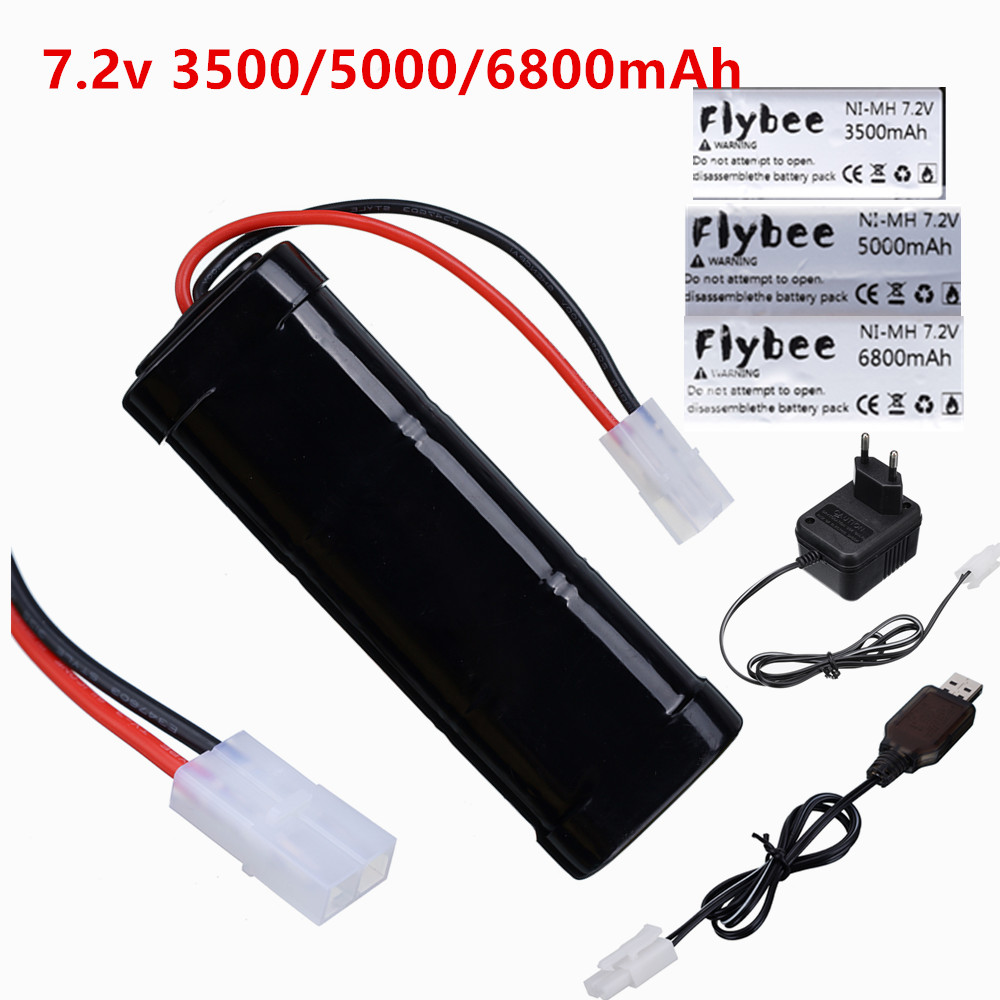 Rc Hobby Hub - แบตเตอรี่ใหม่ 7.2V 5000/6800mAh แบตเตอรี่ NiMH สำหรับรถบังคับวิทยุ