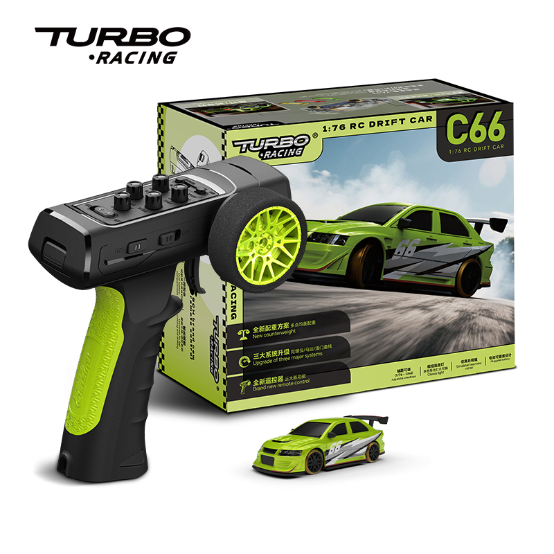 Rc Hobby World - รถแข่งเทอร์โบ 1:76 รุ่น C66 รถดริฟท์บังคับวิทยุพร้อมไจโร ควบคุมแบบเต็มรูปแบบ