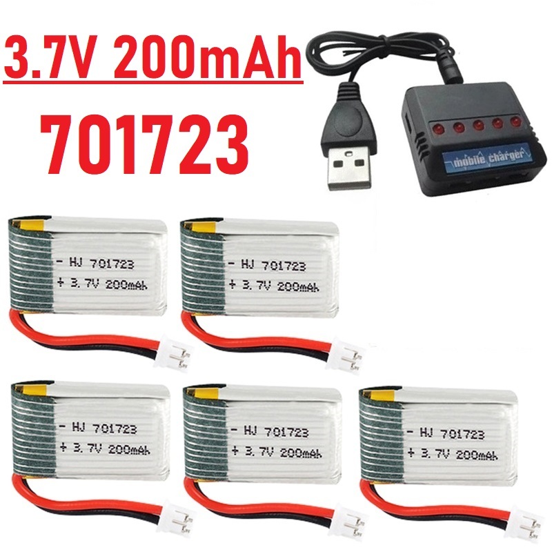 Rc Hobby Charger - อัพเกรดแบตเตอรี่ 3.7V 200mAh พร้อมเครื่องชาร์จสำหรับ H36 E010