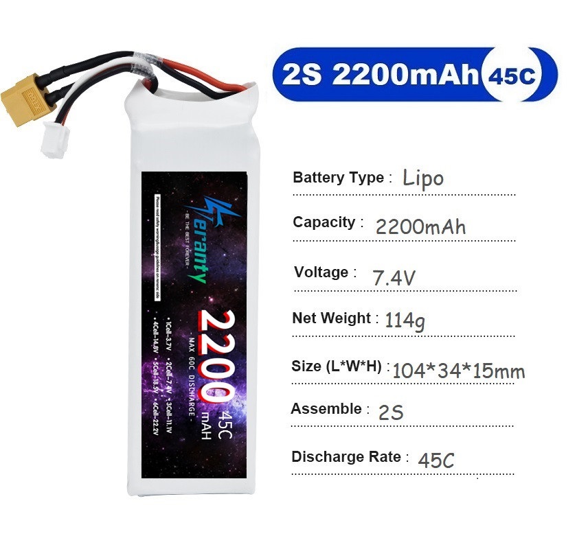 2PCS 7.4V Lipo 2S แบตเตอรี่ 15 - Rc Hobby Grade Car บทวิจารณ์และราคา